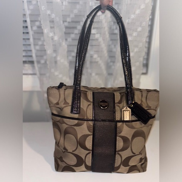 Coach | Bags | Coach Black Elegant Clogo Flap Bag | Poshmark